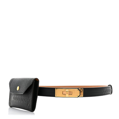 Hermes Epsom Quadrige Kelly Pocket 18 Belt Black 1 of 6