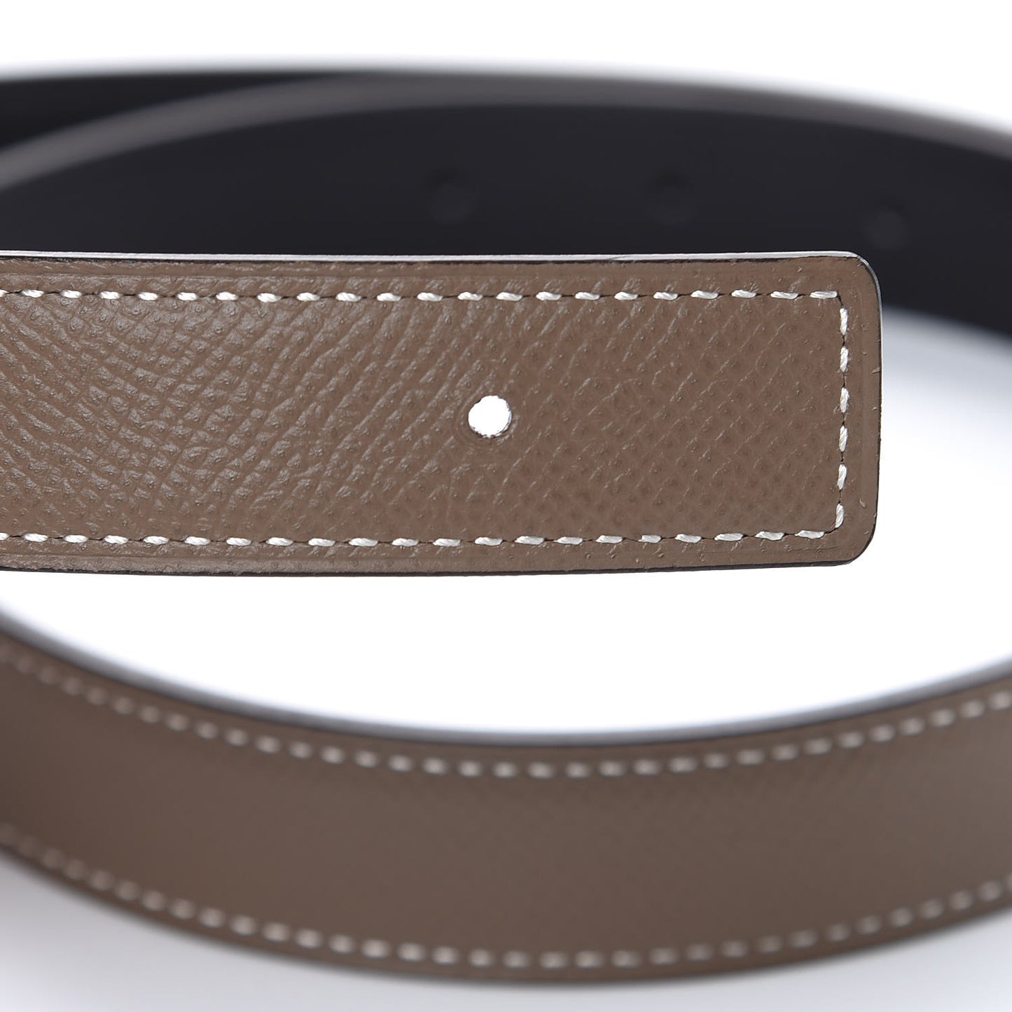 Box Epsom 24mm Mini Constance H Belt 85 Black Etoupe