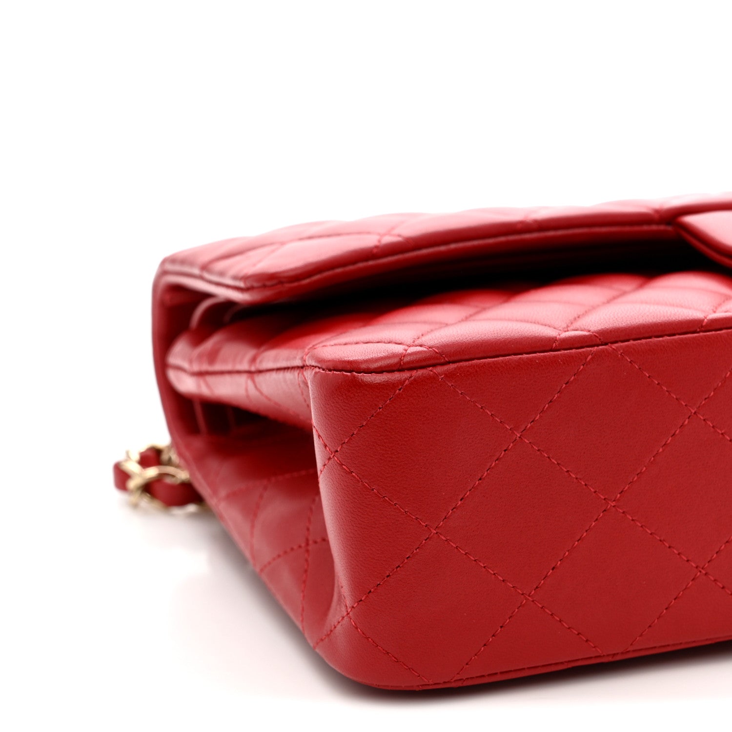 Chanel Lambskin Quilted Medium Double Flap Red 9 of 14