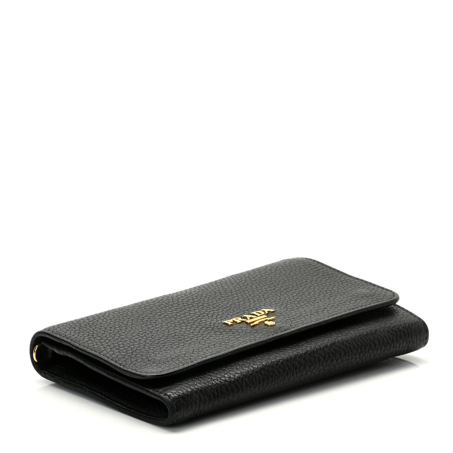 Vitello Grain Wristlet Wallet Black