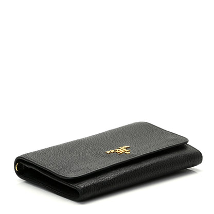 Prada Vitello Grain Wristlet Wallet Black 4 of 8