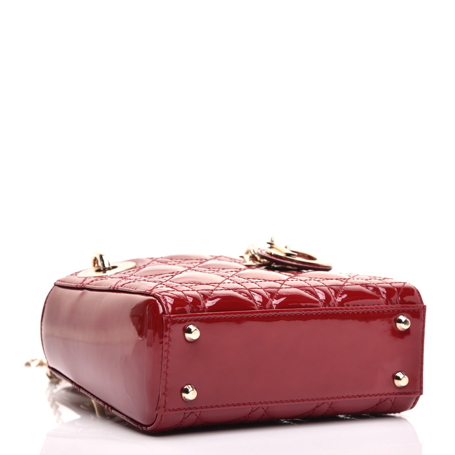Patent Cannage Mini Lady Dior Red