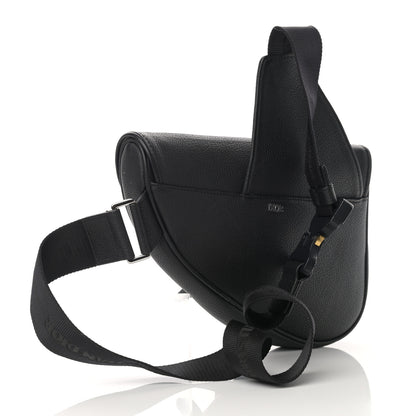 Christian Dior Grained Calfskin Kim Jones Saddle Bag Black 4 of 17