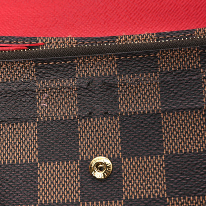 Louis Vuitton Damier Ebene Emilie Wallet Red 10 of 11
