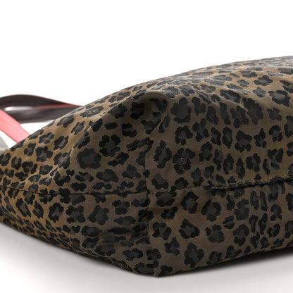 Fendi Zucca Leopard Print Reversible Shopping Tote Tobacco Brown Red 14 of 17