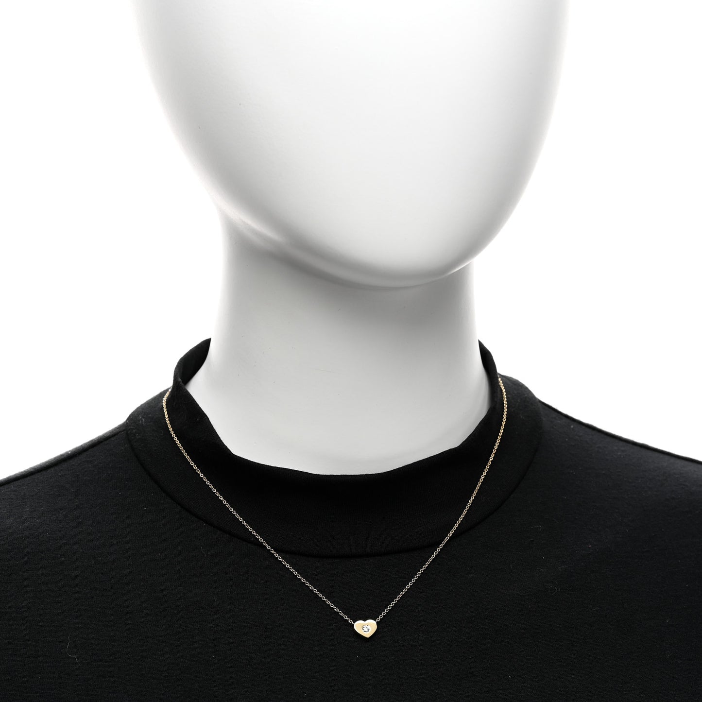 18K Yellow Gold Diamond Paloma Picasso Modern Heart Pendant Necklace