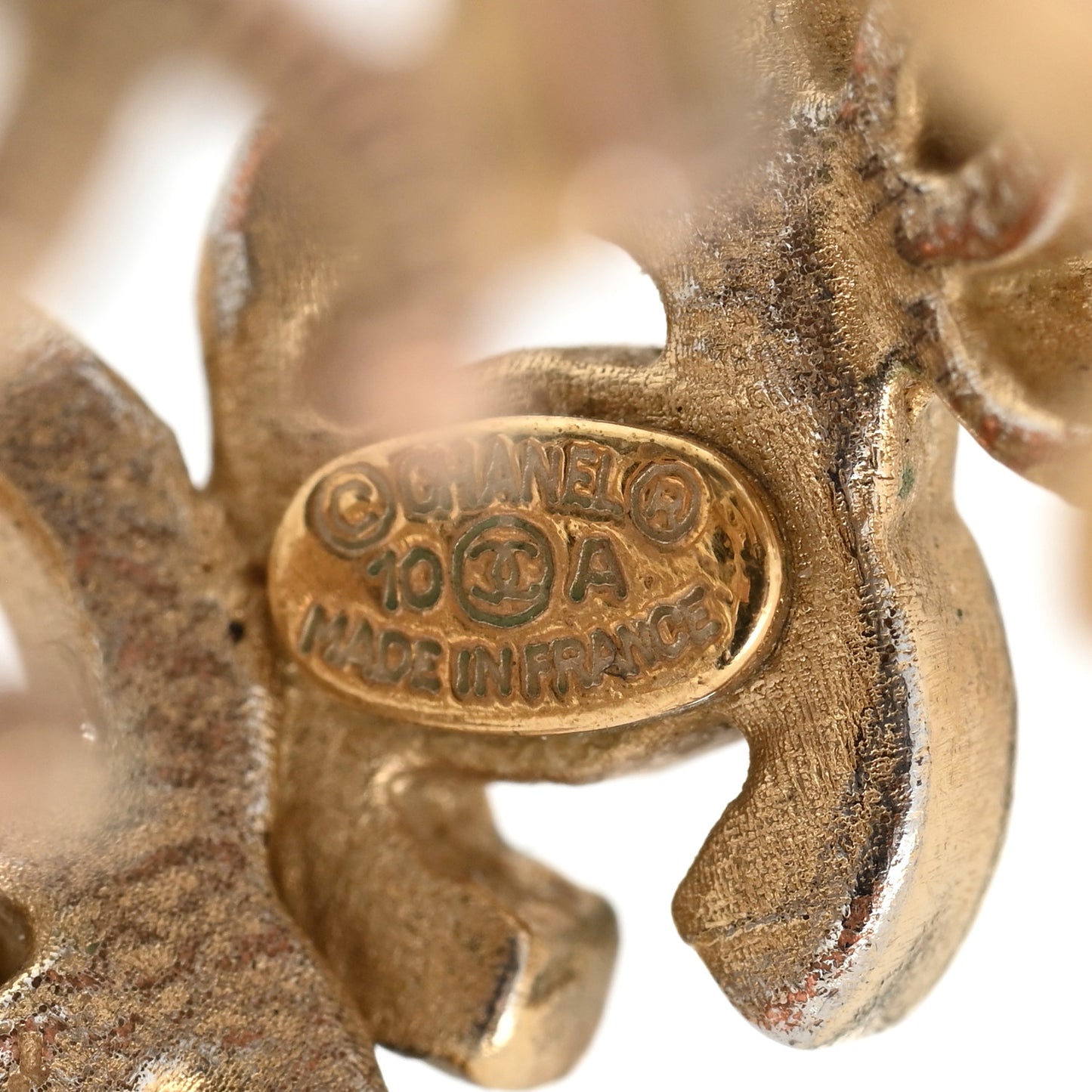 Metal Enamel CC Ring 52 6 Gold