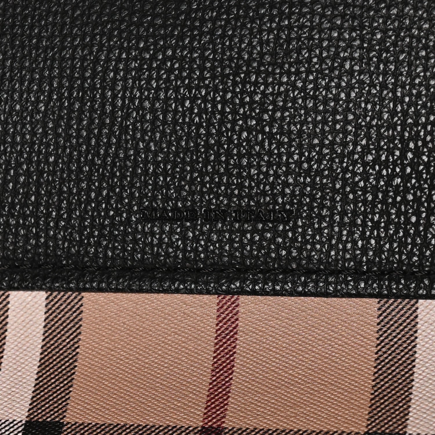 Burberry Grainy Calfskin Haymarket Check Medium Reversible Tote Black 11 of 17