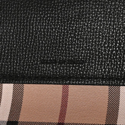 Burberry Grainy Calfskin Haymarket Check Medium Reversible Tote Black 11 of 17