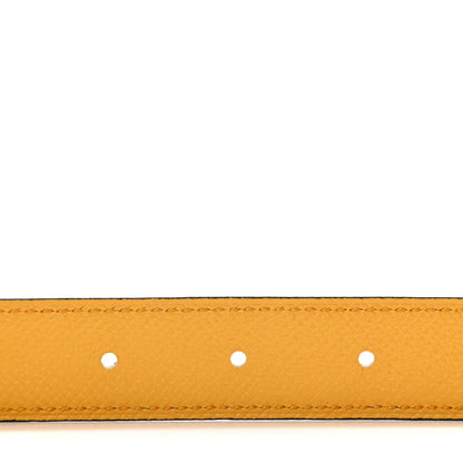 Hermes Swift Epsom 24mm H Cursives Belt 80 32 Jaune Ambre Bleu Saphir 4 of 6