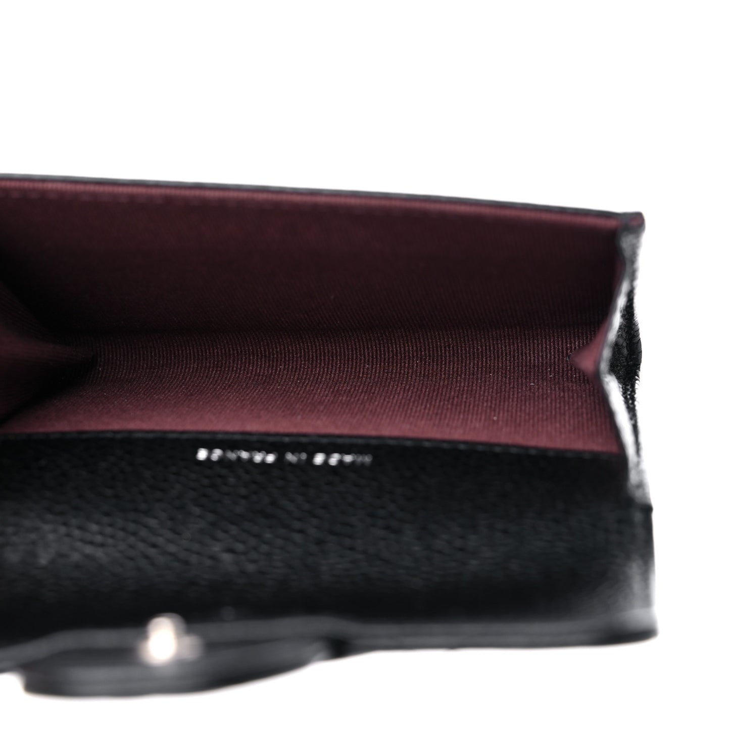 Caviar Quilted Flap Card Holder Wallet Black