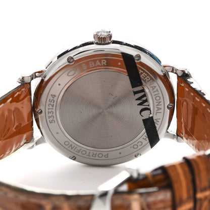 IWC Stainless Steel Crocodile Diamond 37mm Portofino Automatic Watch IW458101 4 of 5