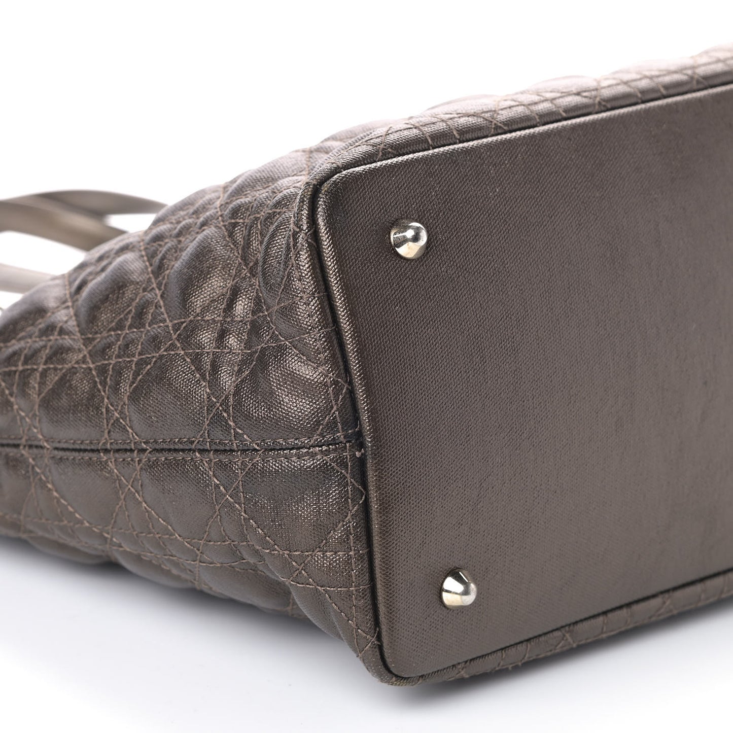 Metallic Canvas Cannage Small Panarea Tote Brown