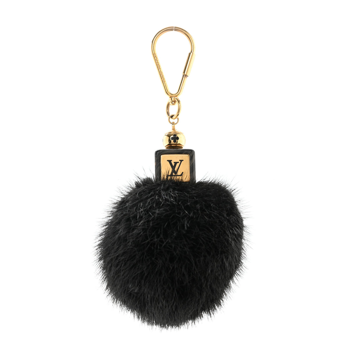 Mink Fur Fluffy Bag Charm Black