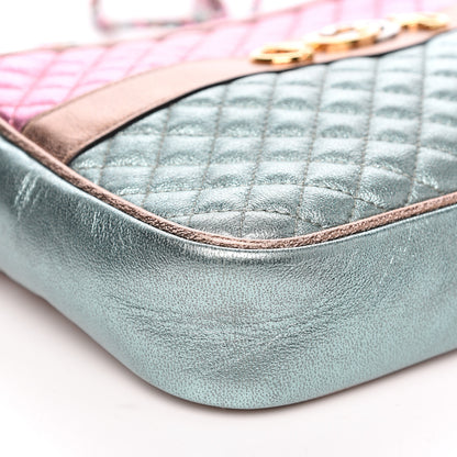 Gucci Laminated Nappa Trapuntata Small Zumi Shoulder Bag Rosa Lago Rame 7 of 8