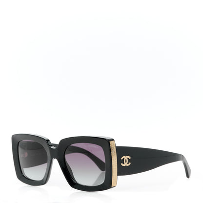 Chanel Acetate Rectangle Sunglasses 5435 Black 1 of 8