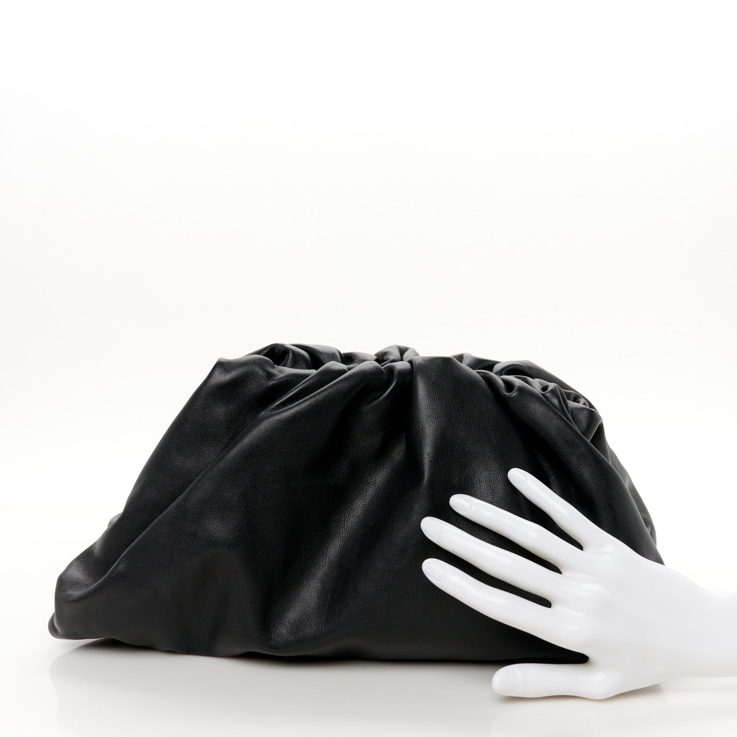 Bottega Veneta Smooth Butter Calf The Pouch Oversized Clutch Black 2 of 11