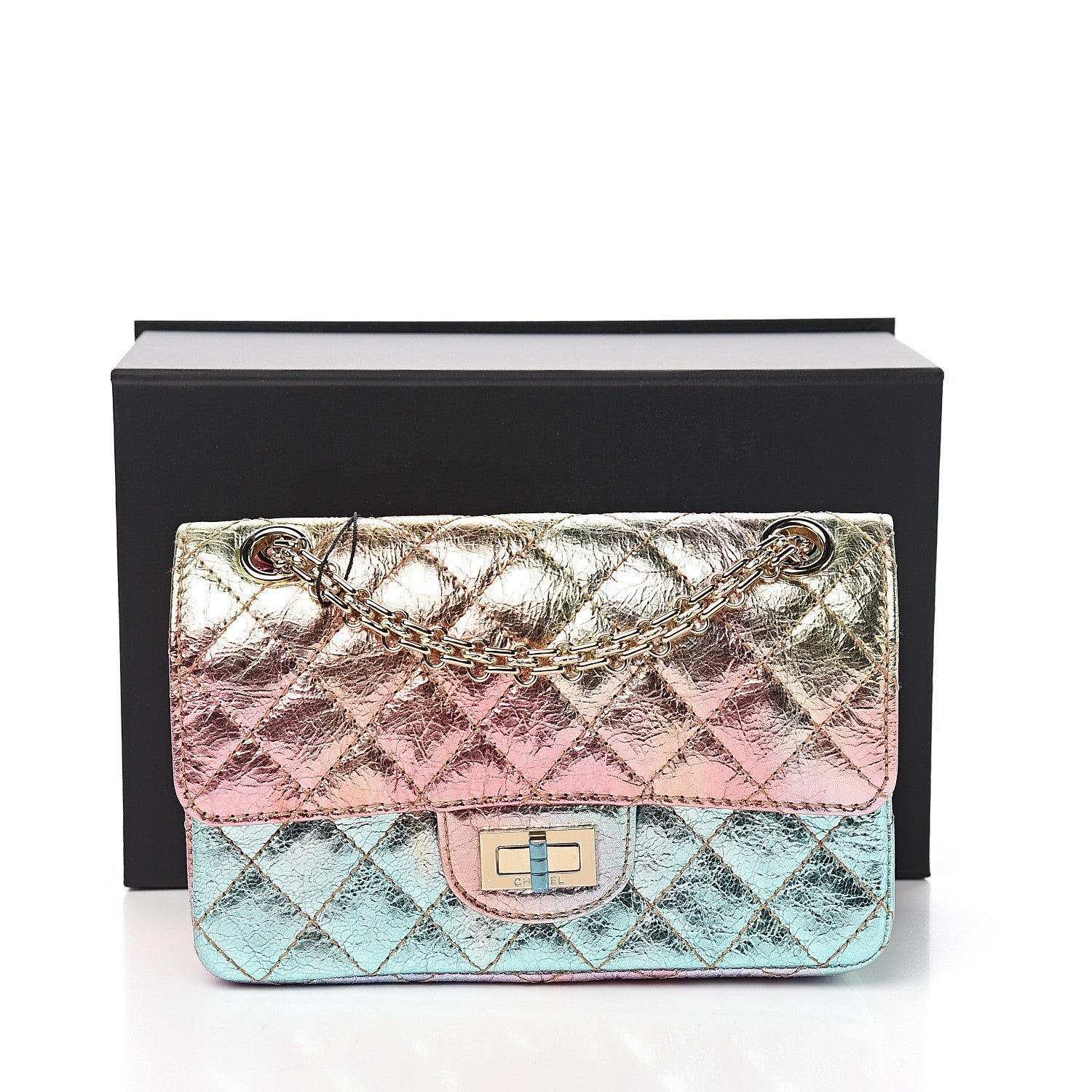 Chanel Metallic Goatskin Quilted Mini 2.55 Reissue Flap Multicolor 9 of 9