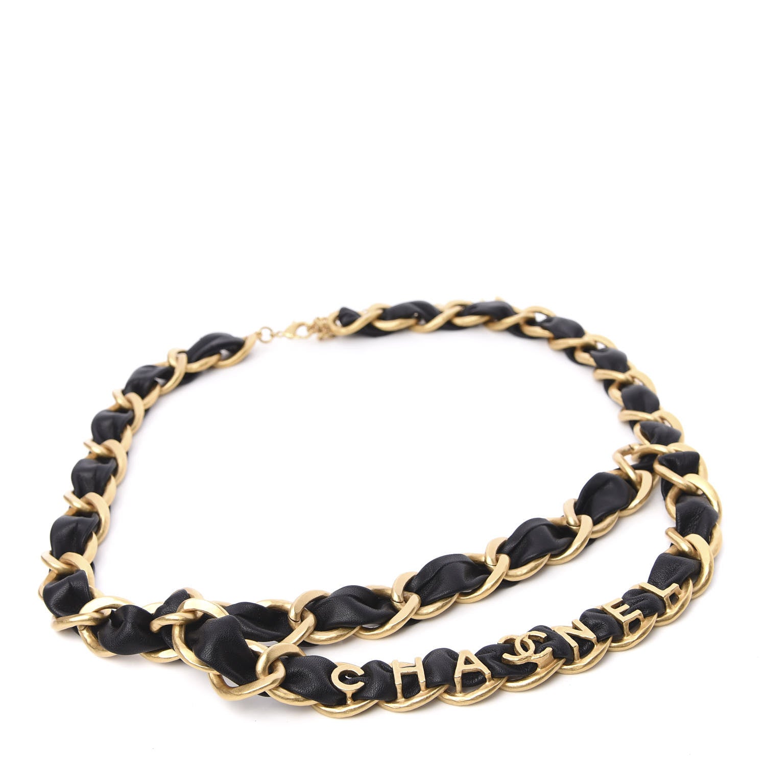 Chanel Calfskin Woven 90s Icon CC Belt Black 1 of 5