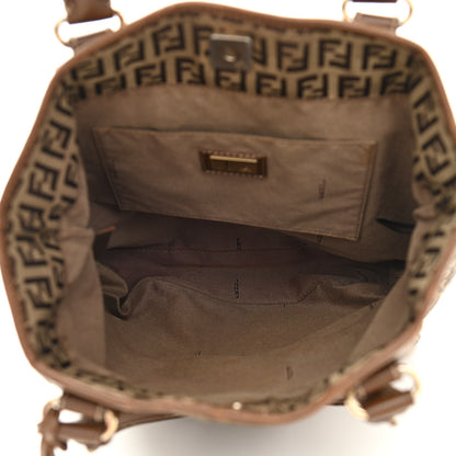 Fendi Zucchino Cuoio Chef Tote Mogano Panna Fango 7 of 13
