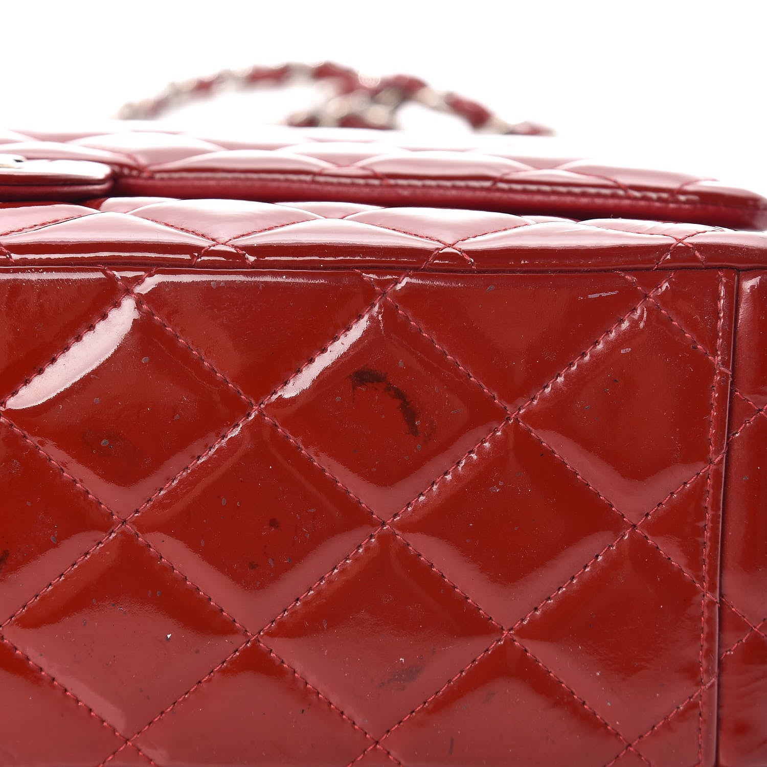 Chanel Patent Quilted Maxi Double Flap Red 25 of 29