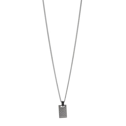 Gucci Sterling Silver Enamel Diamantissima Pendant Necklace Black 1 of 5
