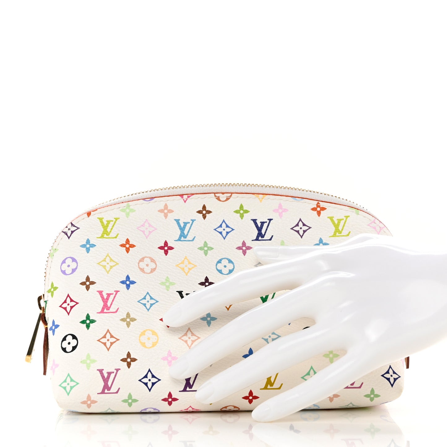 Monogram Multicolor Cosmetic Pouch White Litchi