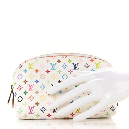 Louis Vuitton Monogram Multicolor Cosmetic Pouch White Litchi 2 of 6