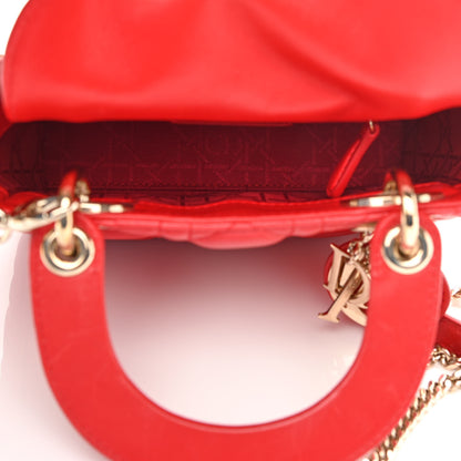 Christian Dior Lambskin Cannage Mini Lady Dior Geranium 8 of 21