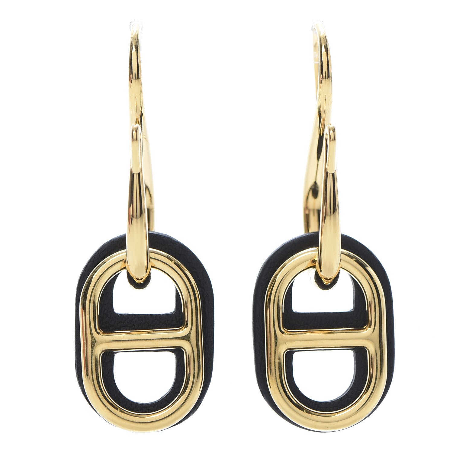 Hermes Swift O'Maillon Earrings Black 1 of 6