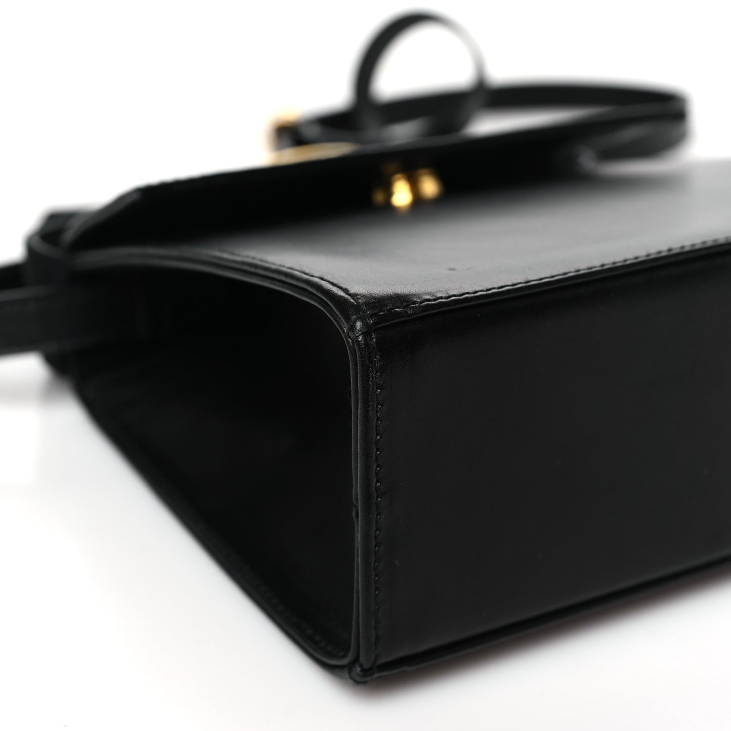 Calfskin Vera Bow Mini Top Handle Crossbody Bag Black