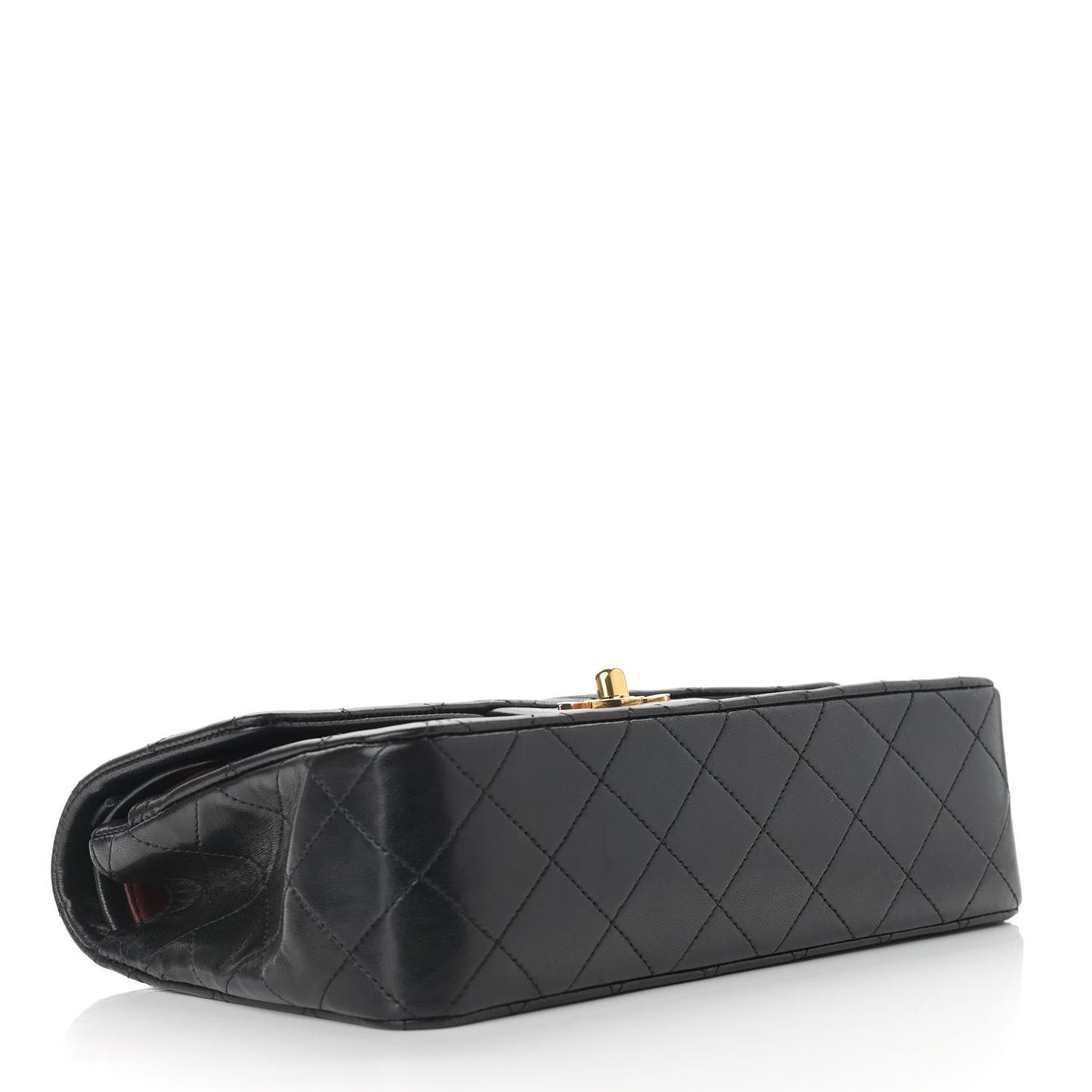 Lambskin Quilted Small Double Flap Black