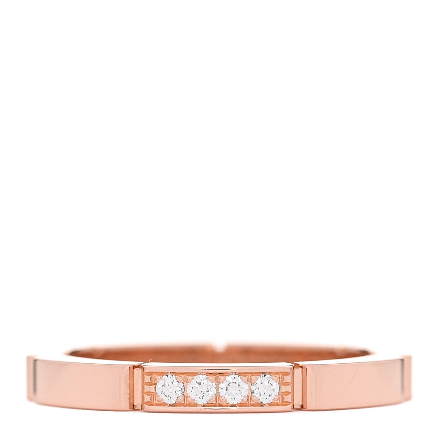 Cartier 18K Pink Gold Diamond Maillon Panthere Wedding Band Ring 53 6.5 1 of 5
