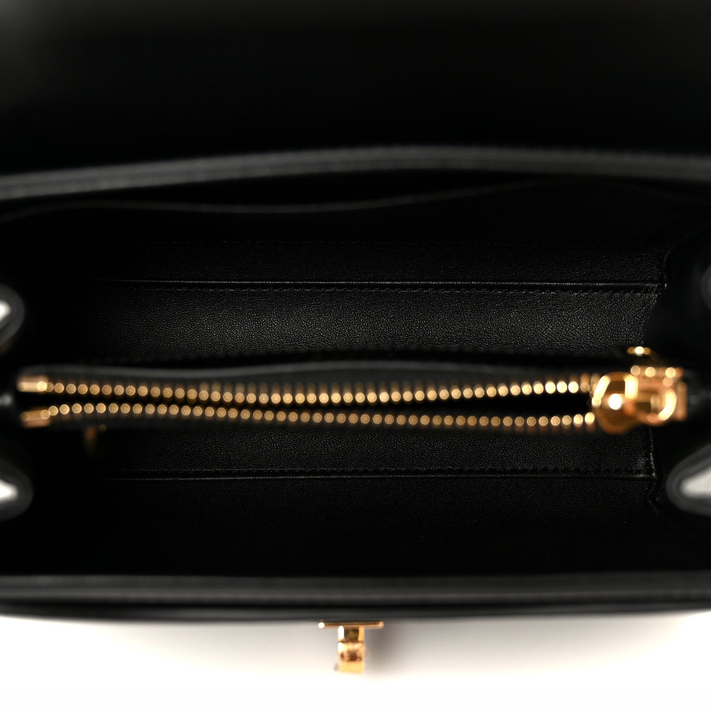 Satinated Calfskin Mini 16 Top Handle Bag Black