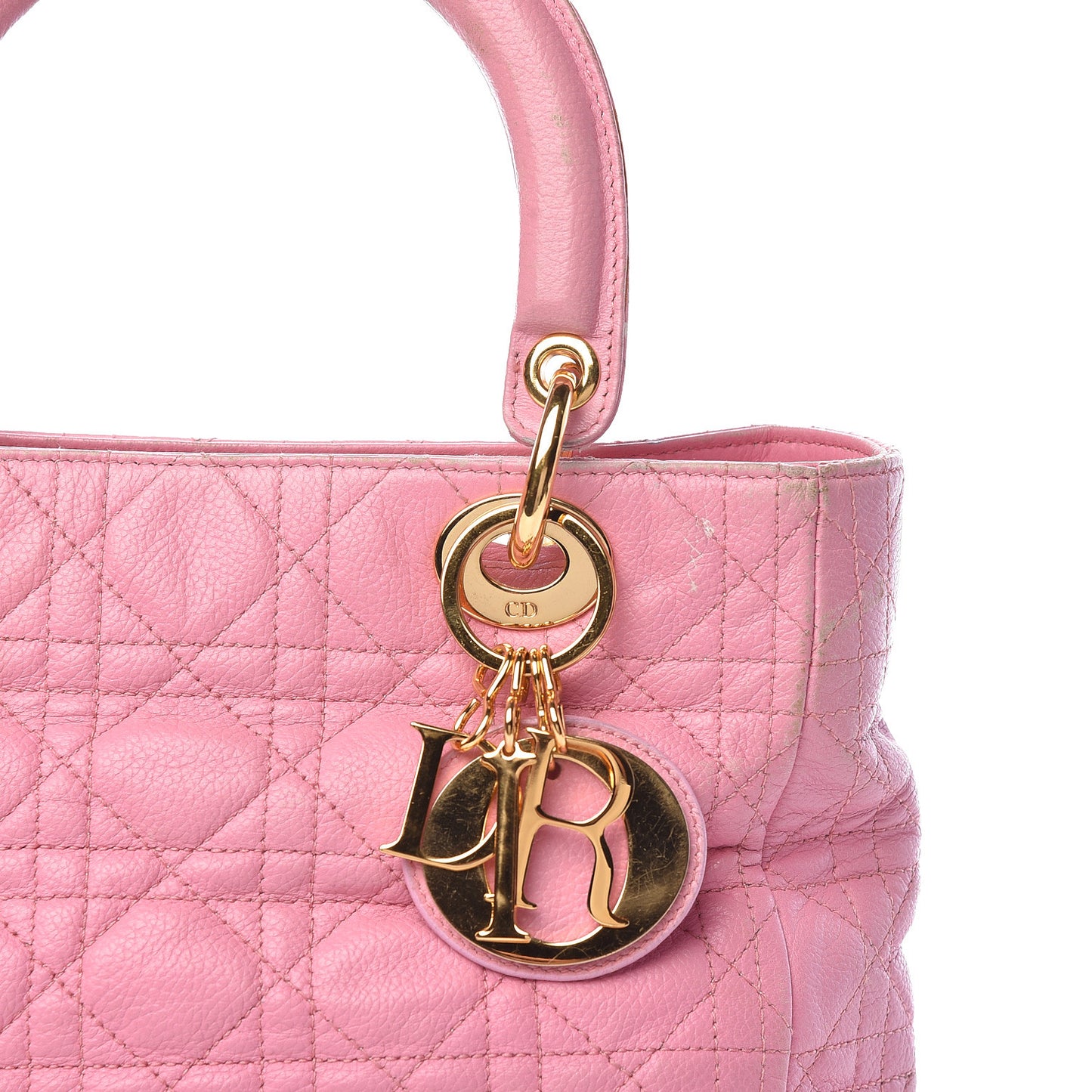 Grained Calfskin Cannage Medium Lady Dior Pink