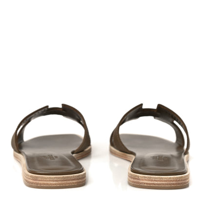 Hermes Epsom Oran Sandals 37 Etoupe 6 of 10