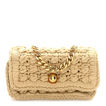 Bottega Veneta Jersey Crochet Shoulder Bag Cane Sugar 1 of 9