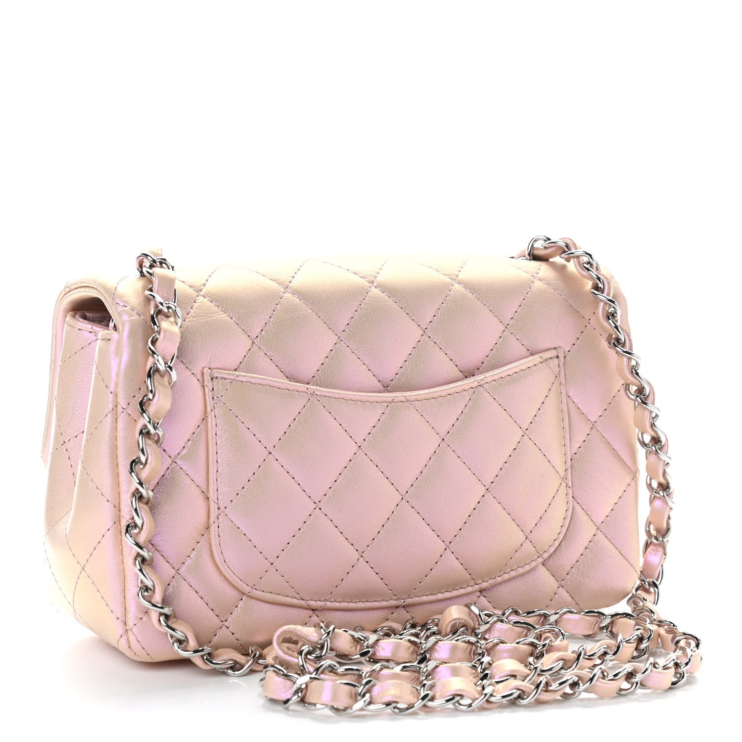 Chanel Iridescent Calfskin Quilted Mini Rectangular Flap Pink 2 of 10