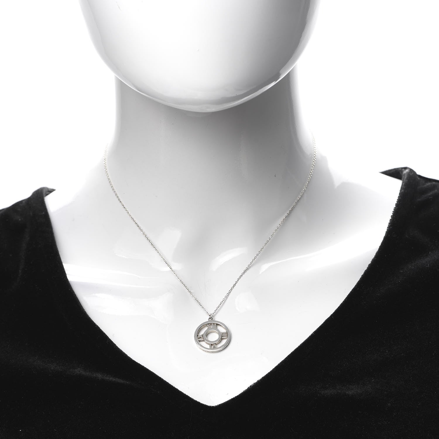 Tiffany Sterling Silver Medium Atlas Open Pendant Necklace 2 of 5