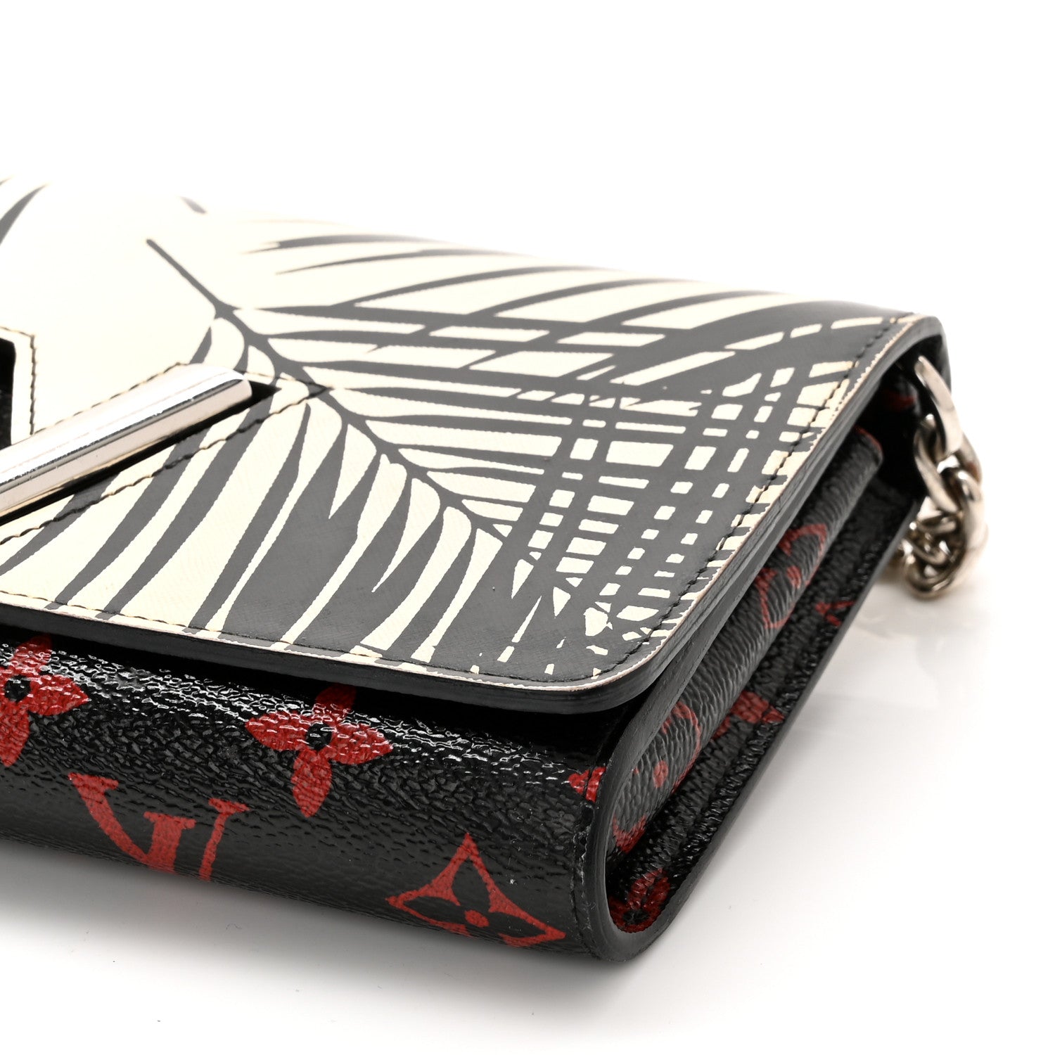 Louis Vuitton Monogram Palm Twist Chain Wallet Black White 9 of 9