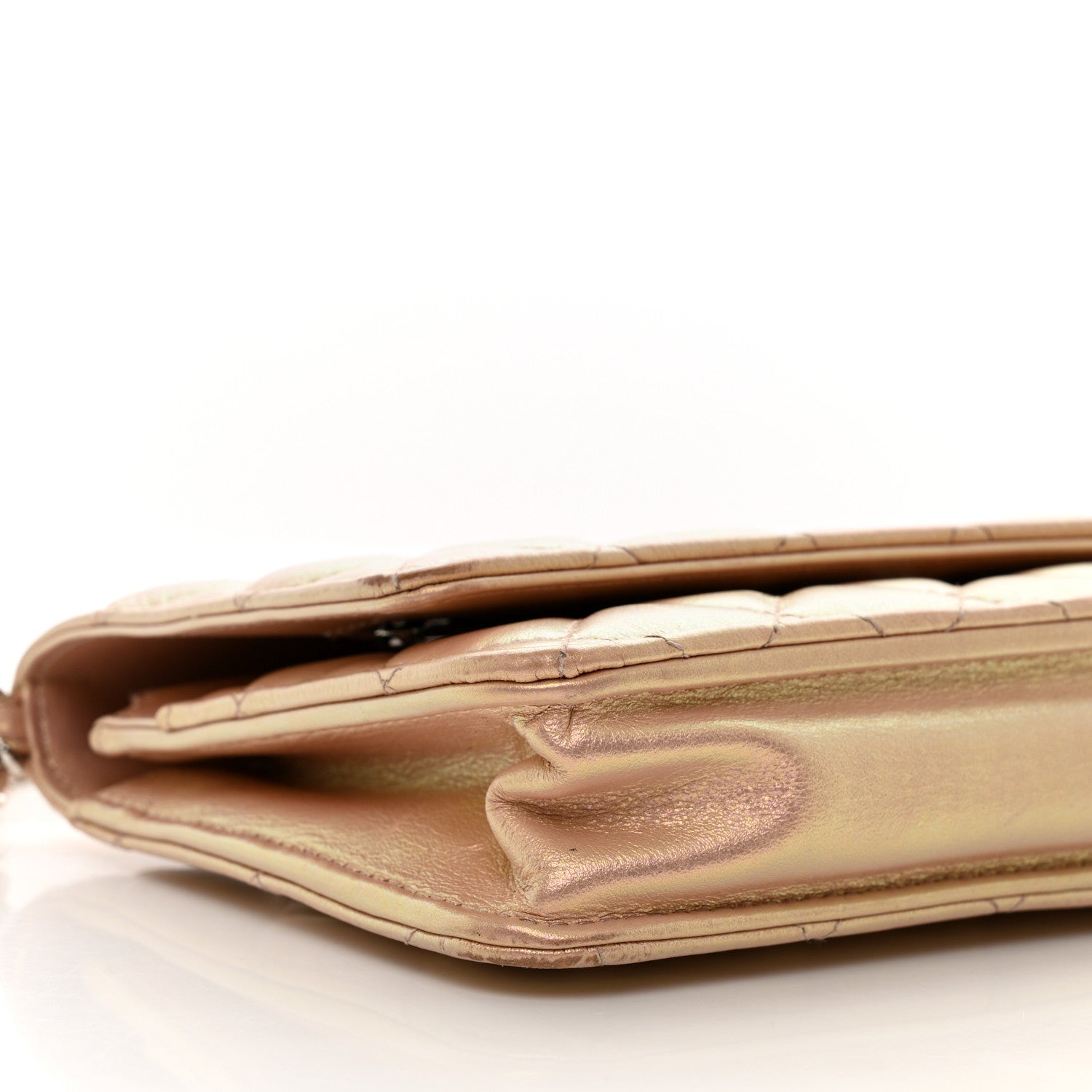 Chanel Iridescent Calfskin Quilted Wallet on Chain WOC Pink 10 of 15