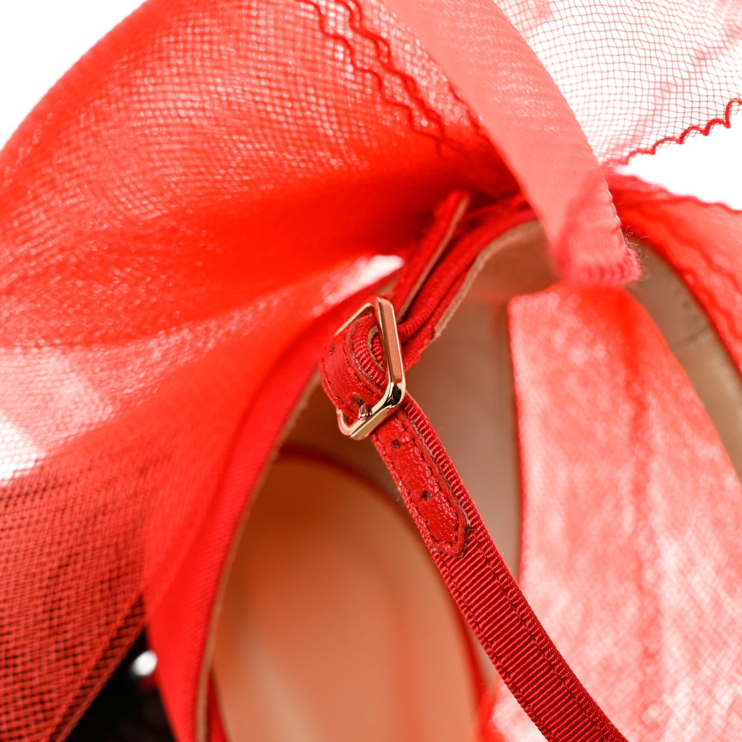 Grosgrain Aveline Bow 100 Sandals 39.5 Red