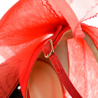 Jimmy Choo Grosgrain Aveline Bow 100 Sandals 39.5 Red 10 of 10