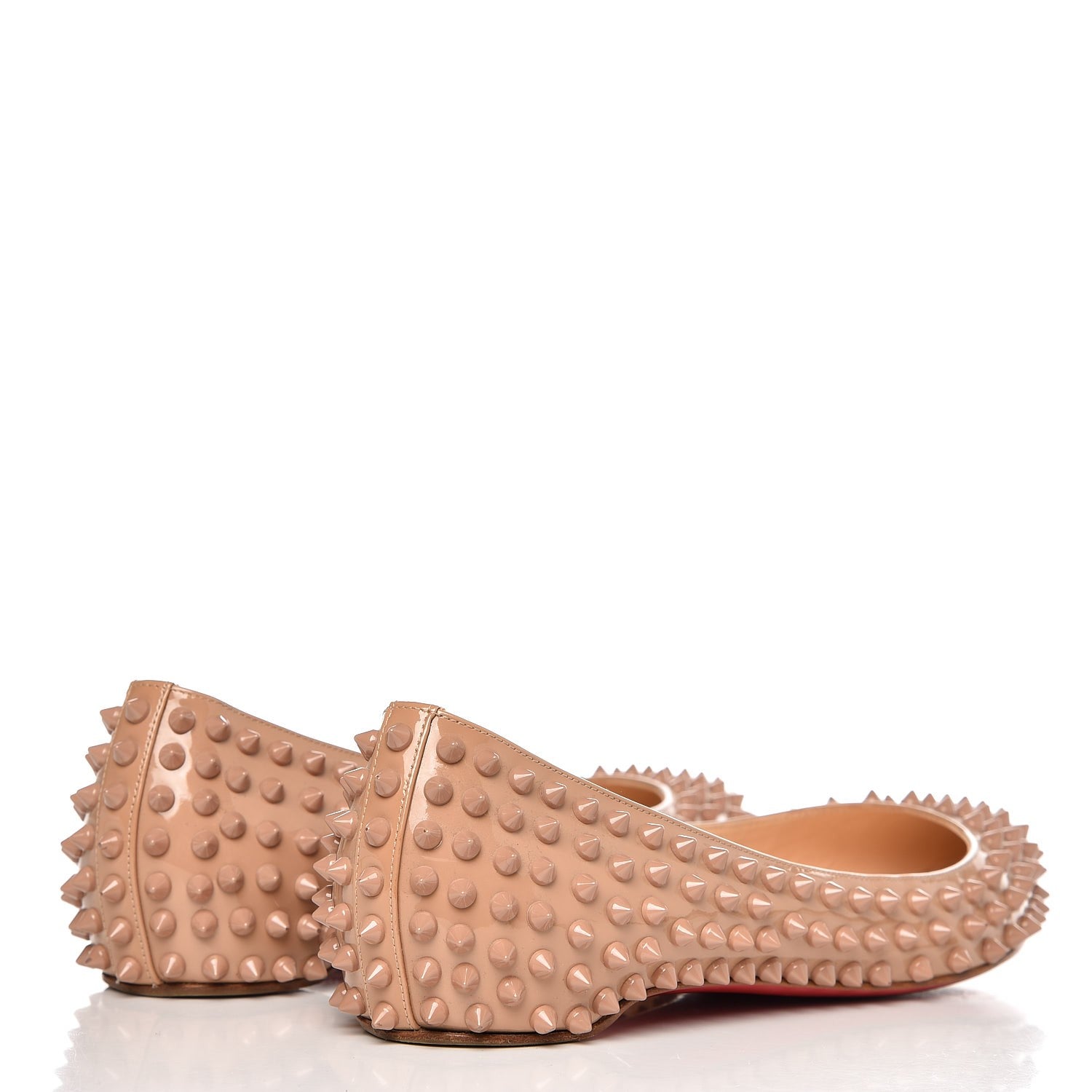 Christian Louboutin Patent Pigalle Spikes Flats 40.5 Nude 4 of 11