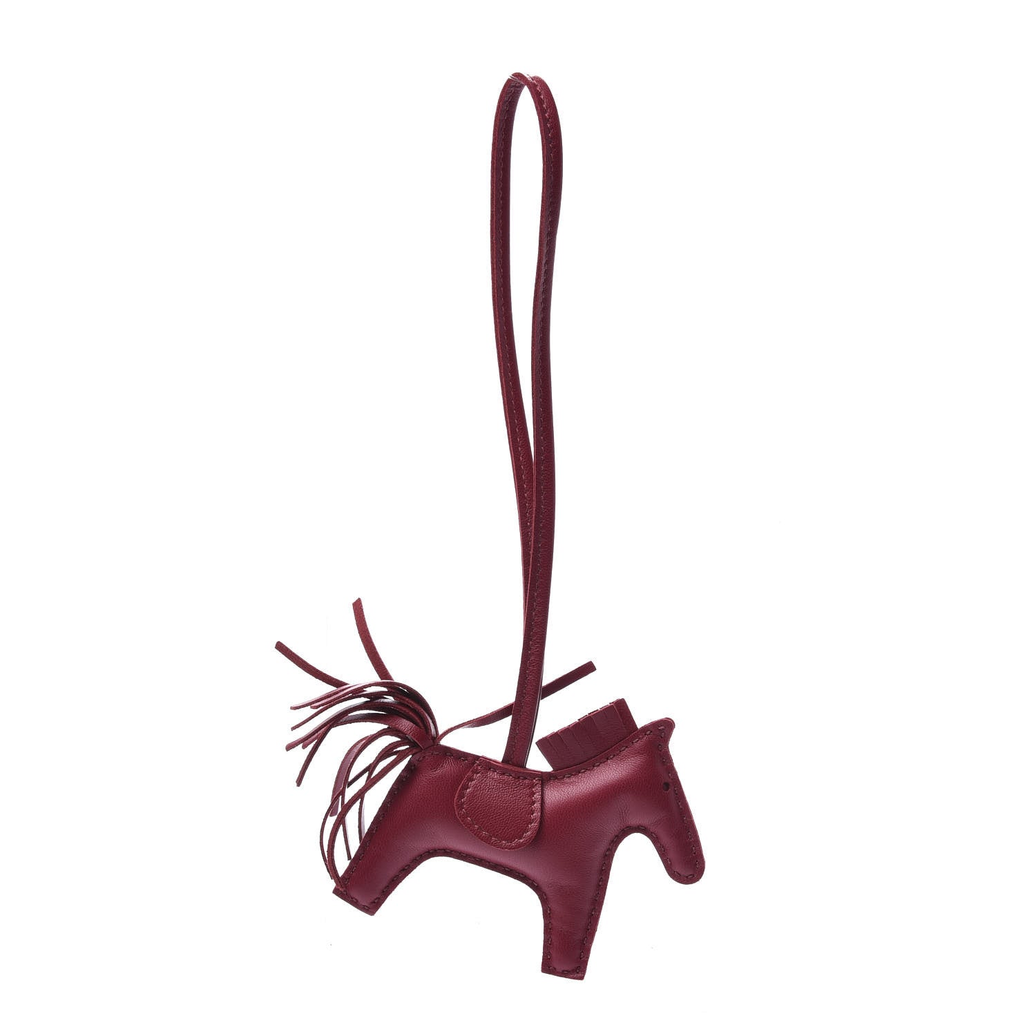 Hermes Milo Lambskin Grigri Rodeo Horse Bag Charm PM Rubis 1 of 4