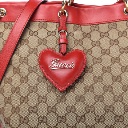 Gucci Monogram Medium Valentine Top Handle Bag Red 10 of 10