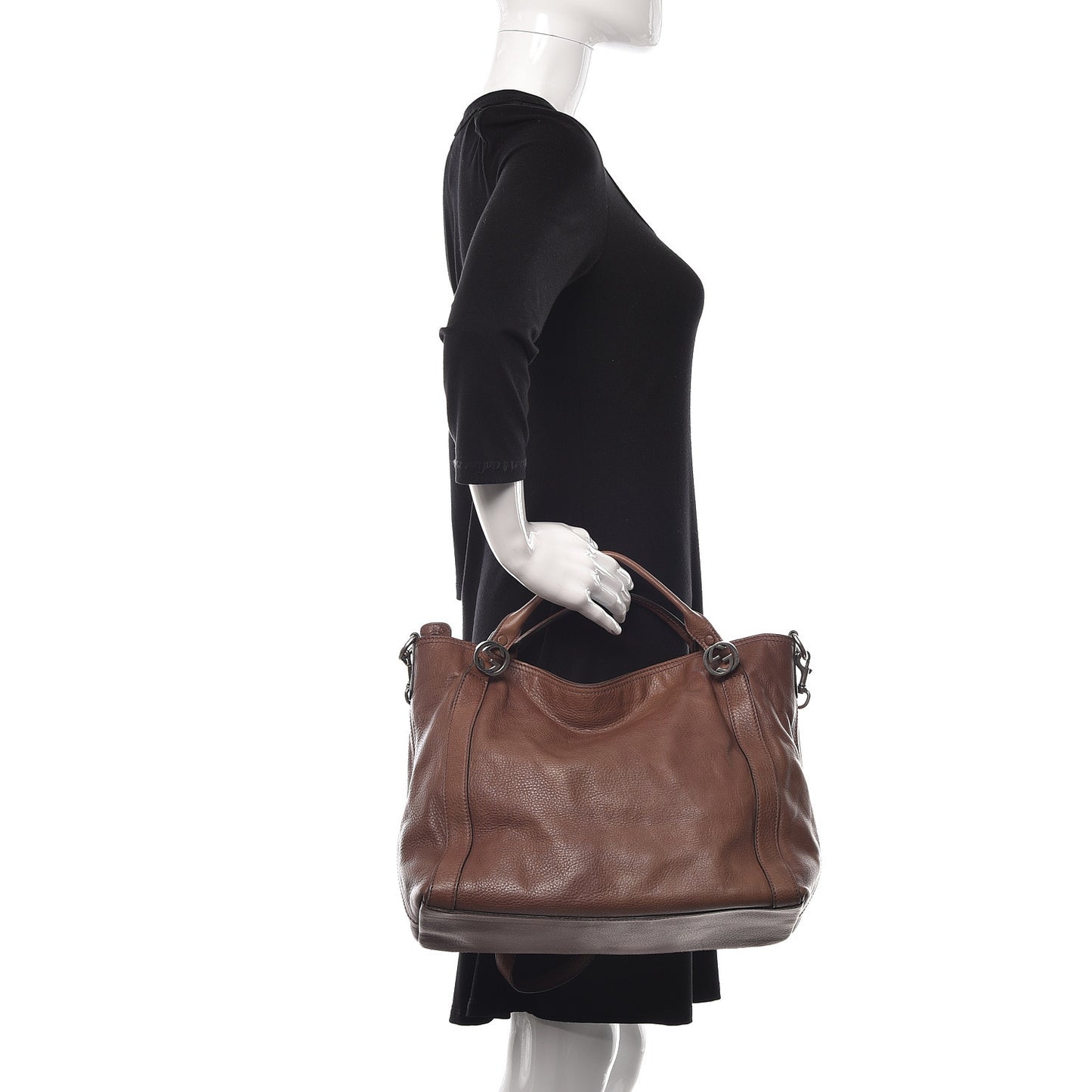 Pebbled Calfskin Medium Miss GG Top Handle Bag Light Cuir
