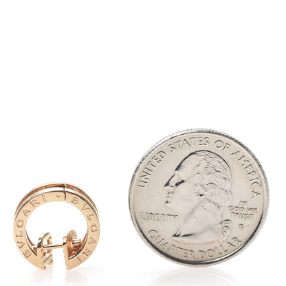 Bulgari 18K Rose Gold Diamond Small B.Zero1 Hoop Earrings 2 of 5