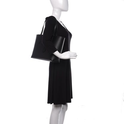 Burberry Grainy Calfskin Haymarket Check Medium Reversible Tote Black 2 of 10