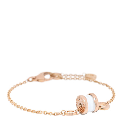 Bulgari 18K Rose Gold White Ceramic B.Zero1 Bracelet SM 1 of 4